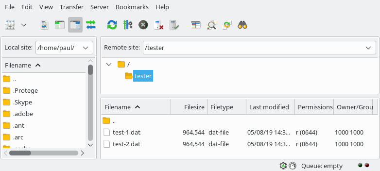 Access dCache with anonymous-FTP using FileZilla