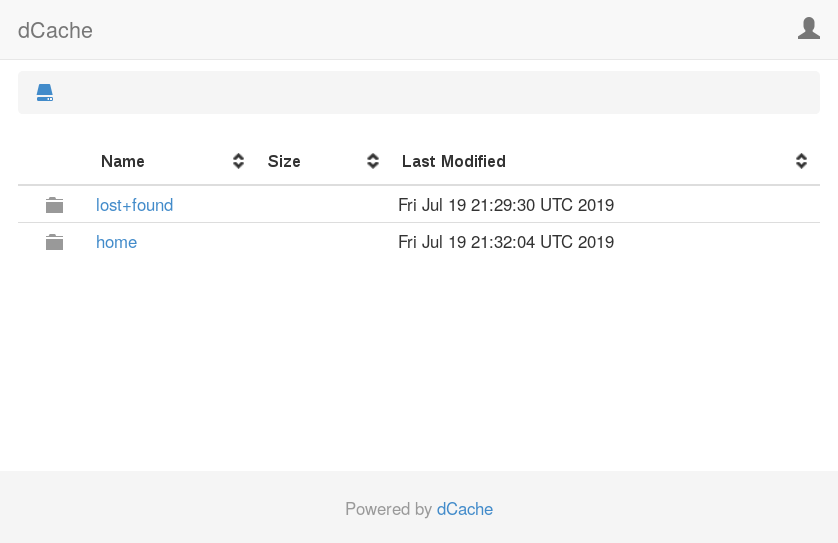 WebDAV web interface: root