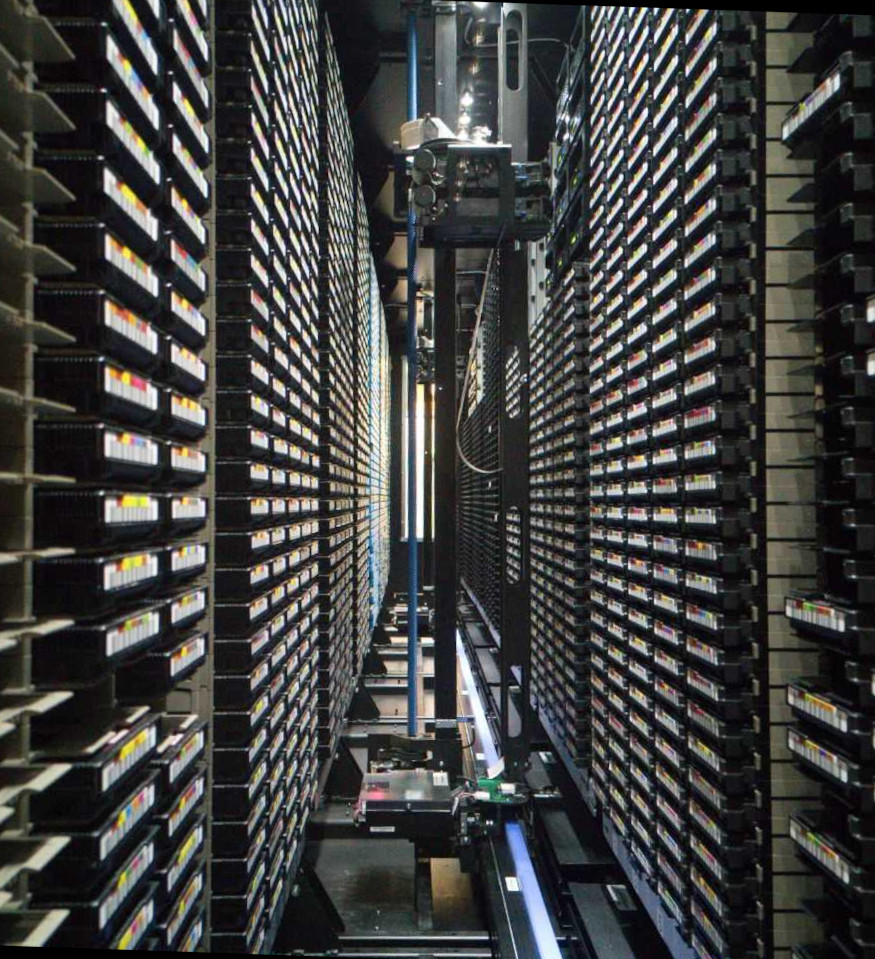 View inside tape silo